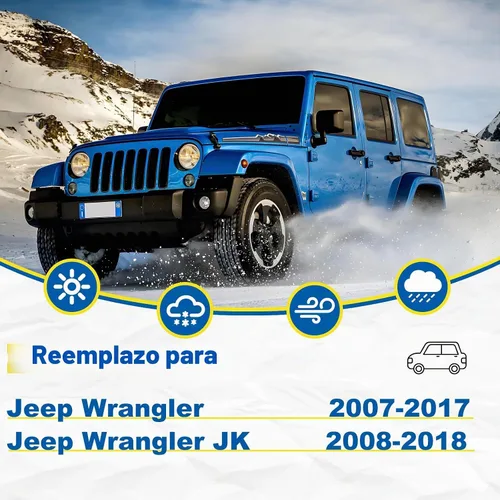 Vista 2 de Limpiaparabrisas de 15"+15" con juegos de escobillas limpiaparabrisas traseras de 13", repuesto automotriz para Jeep Wrangler 2007-2017, escobillas