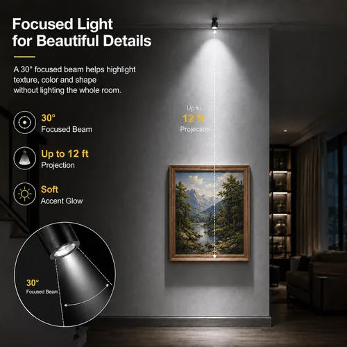 Vista 2 de Taysing Foco LED para interiores, mini-foco para exhibición, pinturas, imágenes, plantas, joyas, estantes, armarios, carteles, escaparate