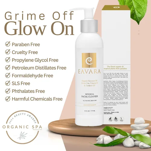 Vista 2 de Hidratante facial ultra orgánico, limpiador facial natural y crema de noche de retinol