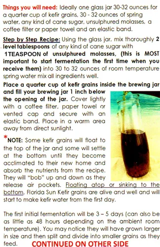 Vista 2 de Florida Sun Kefir Agua Deshidratada Kéfir Granos (Cristales, Tibicos)