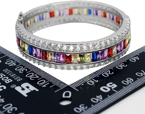 Vista 5 de Pulseras de amatista para mujer, color granate, rubí azul, zafiro, pulsera de tenis, novia, novia, joyería, Piedra Platino, morganita, topacio