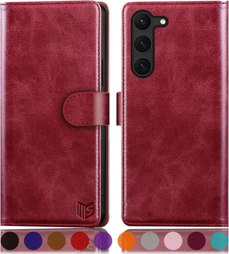 Vista 10 de SUANPOT Funda tipo cartera para Samsung Galaxy S23 5G con bloqueo RFID, soporte para tarjetas de crédito, cubierta protectora de cuero PU tipo libro