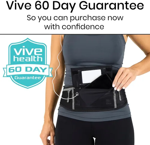 Vista 9 de Vive Riñonera para correr, para mujeres, hombres, niños, adultos, correr, entrenamientos, impermeable, reflectante, con soporte para teléfono