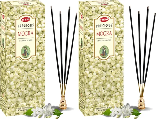 Vista 10 de HEM Precious Jasmine - Varitas de incienso – 120 unidades (6 cajas de 20) Fragancia floral dulce edificante para meditación, oración, relajación