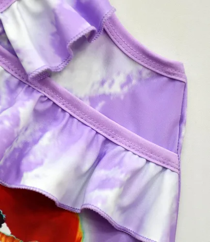 Vista 5 de Rogkidha Traje de baño de playa con estampado de dibujos animados para niñas una pieza