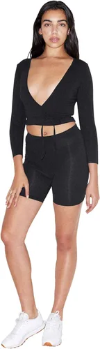 Vista 6 de American Apparel Camiseta de manga larga Julliard de algodón y elastano para mujer Negro