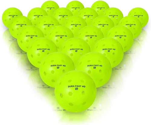 Vista 4 de Dura Fast 40 Pickleballs Pelotas de pickleball para exteriores neón o amarillas aprobadas por USAPA y sancionadas para jugar en torneos