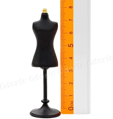 Vista 4 de Odoria 1/24 forma de vestido en miniatura maniquí accesorios de decoración de casa de muñecas, negro