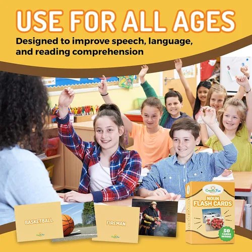 Vista 6 de 50 Tarjetas de sustantivos, tarjetas fotográficas educativas divertidas para construir vocabulario para niños, educación en casa, adultos, personas