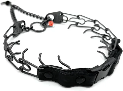 Vista 18 de Herm Sprenger Collar de Entrenamiento para Perros de Liberación Rápida Negro de Acero Inoxidable Collar Sin Tirones Hebilla de Cuero de Liberación