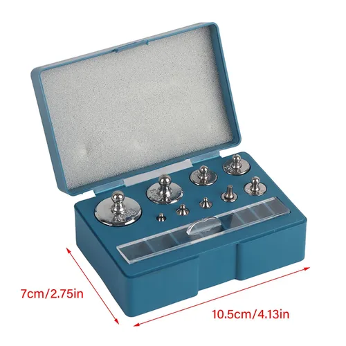 Vista 6 de Juego de pesas de calibración de 17 piezas, calibración de pesos de 10 mg-3.53 oz, kit de peso de calibración de acero inoxidable, kit