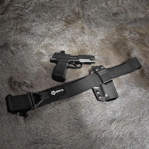 Vista 4 de GRITR Belt w/Quick Release Buckle - Nylon Heavy Duty Adjustable EDC Web Belt for Work, Construction, Hiking
