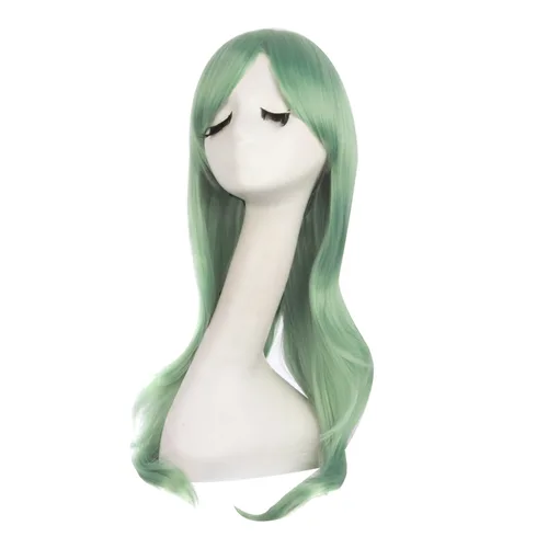 Vista 3 de MapofBeauty - Peluca larga de extremos rizados de 28 pulgadas para mujer, para cosplay, verde oscuro