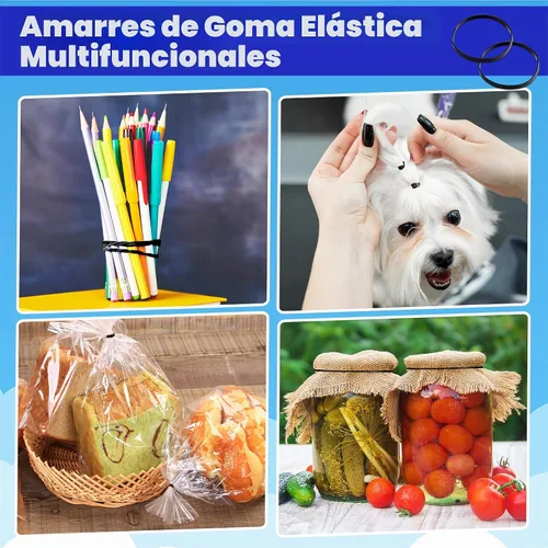 Vista 7 de 2000PCS pequeñas bandas de goma para el cabello, negro elástico plástico