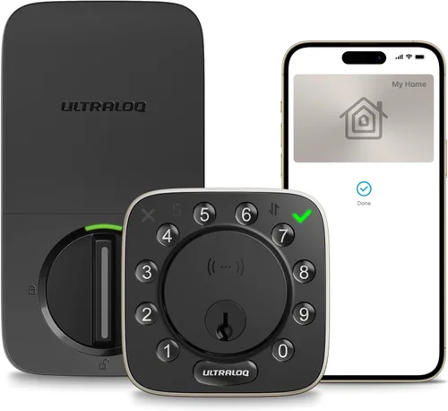 Vista 10 de ULTRALOQ Bolt NFC WiFi Smart Lock, toque para desbloquear con iPhone y Android NFC