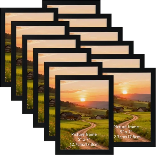 Vista 14 de Juego de 12 portarretratos negros de 4 x 6 pulgadas para mostrar fotos de 4 x 6 pulgadas, collage de múltiples marcos de 4 x 6 pulgadas para pared