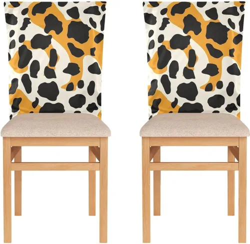 Vista 2 de Black and Oringe - Juego de 6 fundas decorativas para sillas de comedor, lavables, fundas para sillas de comedor