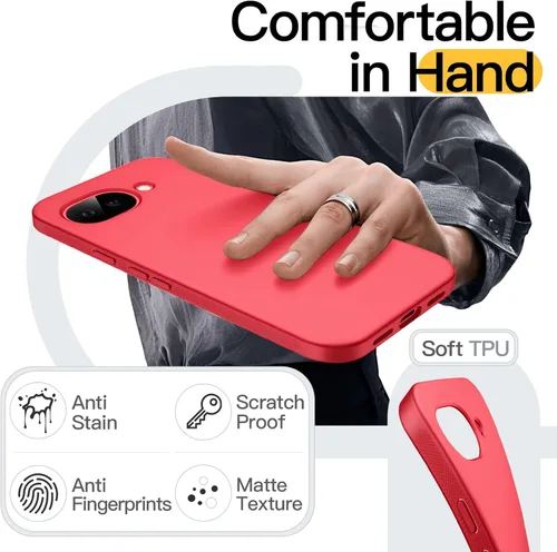 Vista 6 de JETech Funda delgada para Google Pixel 10a, agarre antideslizante, funda protectora de TPU suave con acabado mate, a prueba de golpes (baya)