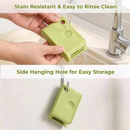 Vista 6 de Soportes de silicona para mango de olla, fundas para mango de sartén caliente, funda de hierro fundido resistente al calor, agarre antideslizante 2