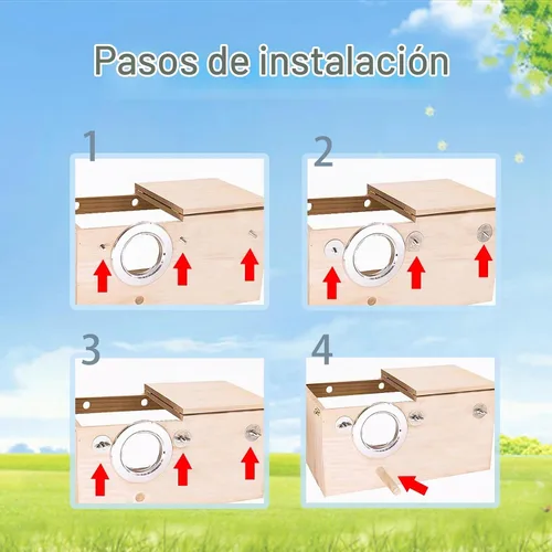 Vista 7 de Tfwadmx - Caja de nido de periquitos, caja de cría de pájaros de madera con Transparente-L