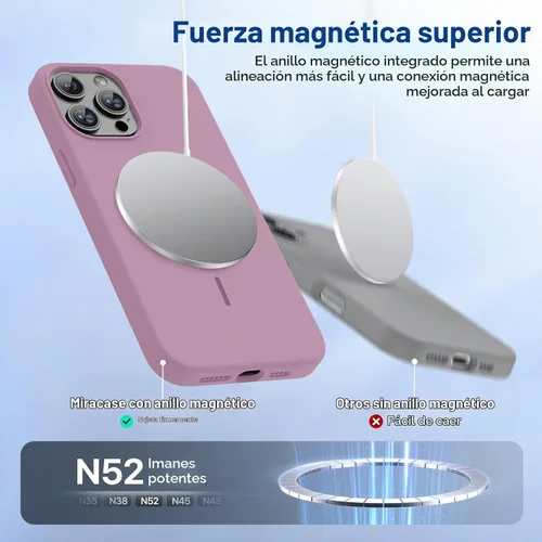 Vista 7 de Miracase - Funda compatible con iPhone 12 Pro Max, [forro de microfibra suave antiarañazos], funda de silicona líquida de goma de gel a prueba