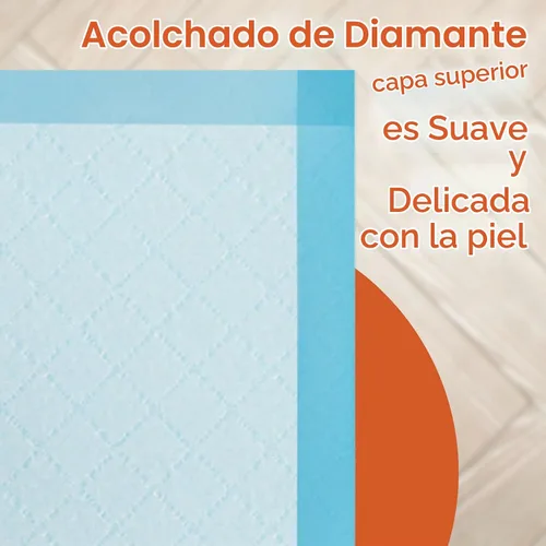 Vista 4 de Caring Almohadillas desechables de 23 x 36 pulgadas, almohadillas de cama de absorción moderada, almohadillas para portabrocas para cachorros