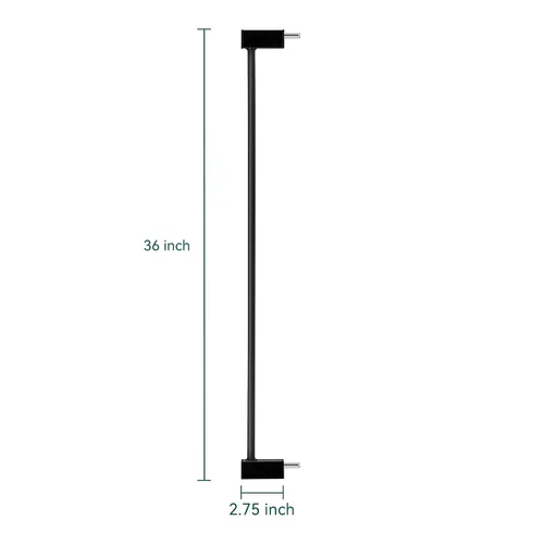 Vista 4 de BABELIO Extensor de puerta de metal para bebé/perro, extensión de puerta negra para mascotas de 2.75 pulgadas, accesorios extra anchos para puertas