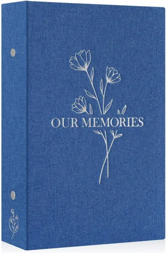 Vista 23 de Lanpn Álbumes de fotos pequeños de 4 x 6 pulgadas, 50 imágenes, paquete de 2 unidades, mini capacidad de lino Our Memories, juego de bolsillos