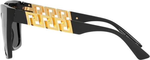 Vista 2 de Versace Gafas de sol para mujer, marco negro, lentes gris oscuro, 2.205in