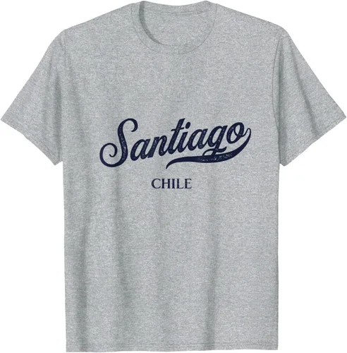 Vista 8 de Retro Chile City - Camiseta vintage de Santiago, Gris Gris Oscuro