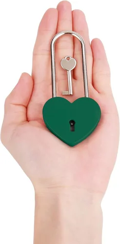 Vista 7 de 2 candados de goma con forma de corazón, cerradura en forma de corazón con llave para el día de San Valentín, puente, boda, aniversario, viajes