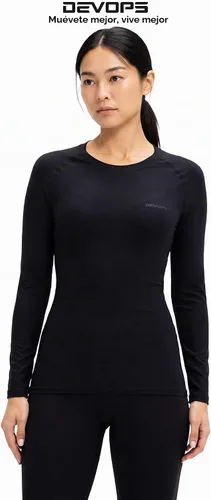 Vista 6 de DEVOPS Paquete de 3 camisetas de manga larga para mujer, camisetas de (3 unidades) Negro/Negro/Negro