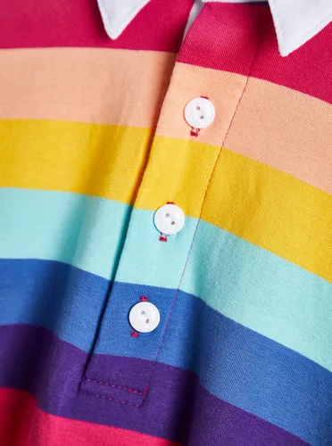 Vista 4 de Remidoo Sudadera corta de manga larga con cuello medio botón para mujer