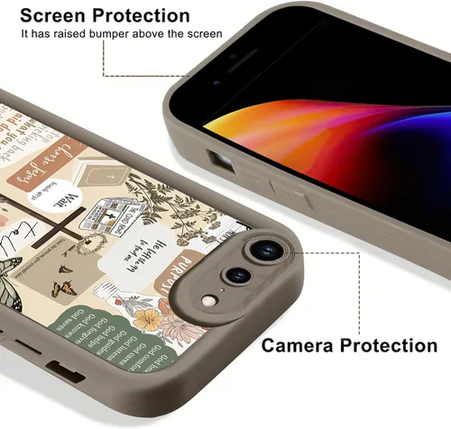 Vista 2 de Paquete de 2 fundas protectoras para iPhone 8 Plus/7 Plus de 5.5 pulgadas con collage de versículos bíblicos de Jesús para mujeres y niñas, diseño