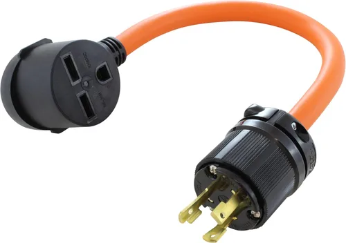 Vista 24 de AC WORKS Adaptador de salida de pared para secadora de 30 amperios y 4 clavijas (para enchufe de secadora de 30 A de 3 clavijas)