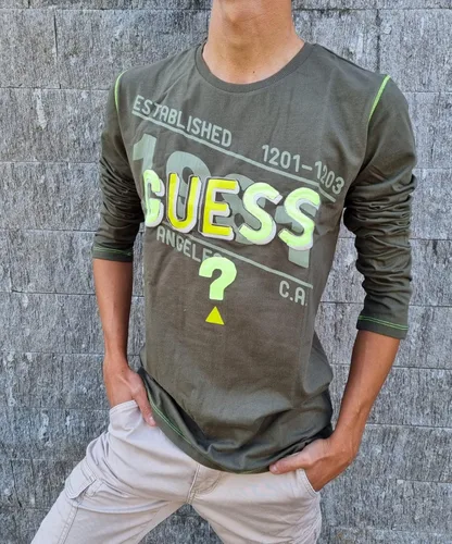 Vista 3 de GUESS Camiseta de manga larga con apliques y logotipo bordado para niño