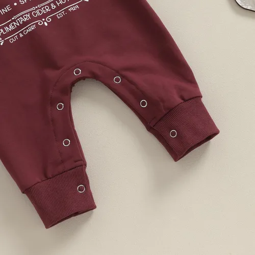 Vista 4 de Sasaerucure Traje de Navidad para bebé recién nacido, ropa de una pieza, manga larga, mameluco, pantalones