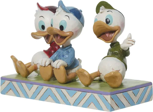 Vista 3 de Enesco Jim Shore Disney Traditions Huey Dewey y Louie - Figura sentada de 6.5 pulgadas