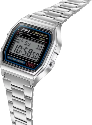 Vista 2 de Casio A158WA Series Unisex Digital Watch Vintage WR 100 SEC Stop Watch Daily Alarm Regular Time Keeping: Hour, Minute, Second, PM, Date