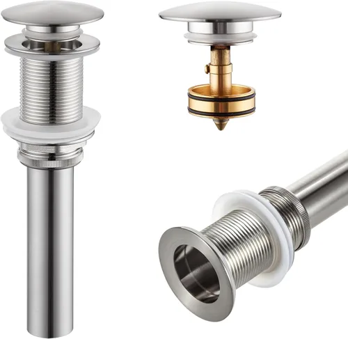 Vista 10 de KOKOSIRI C1002BG - Drenaje desplegable para fregadero de baño con cesta coladora, dorado cepillado con recogedor de pelo desmontable Oro cepillado