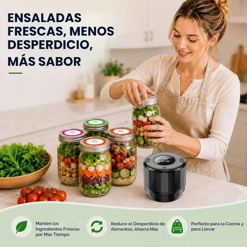 Vista 6 de M11 - Sellador al vacío de tarros Mason - Kit de sellado al vacío de tarros Mason eléctrico con tapas Mason de boca ancha y regular, sellador al