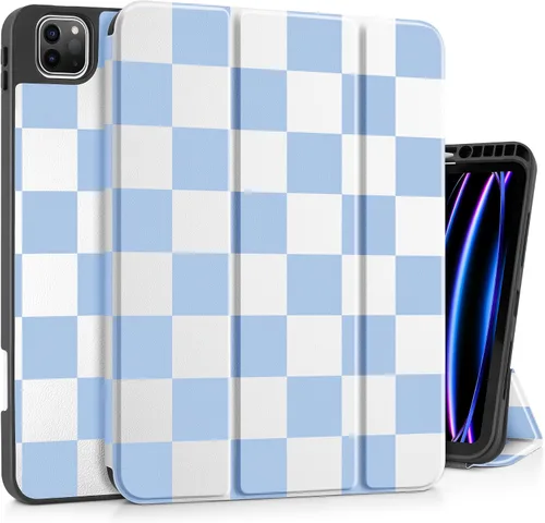 Vista 25 de Funda Tuiklol para iPad Pro de 12.9 pulgadas 2022 2021 2020 2018 6th / 5th / 4th / 3rd Gen Built in Pencil Holder Protective Stand Back Cover with