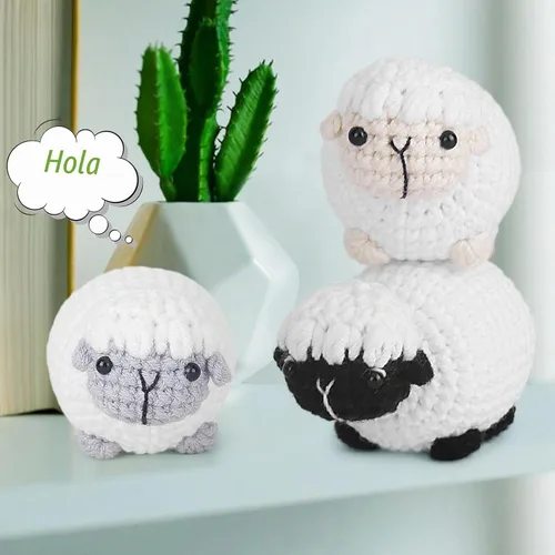 Vista 6 de Kit de ganchillo para principiantes, kit de inicio de ganchillo con tutoriales en video paso a paso, suministros de tejido de ganchillo Amigurumi 3