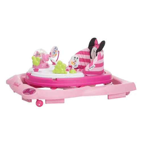 Vista 7 de Andadores y centro de actividades para bebés Minnie Mouse de Disney Baby, andador rosa con música y luces de purpurina