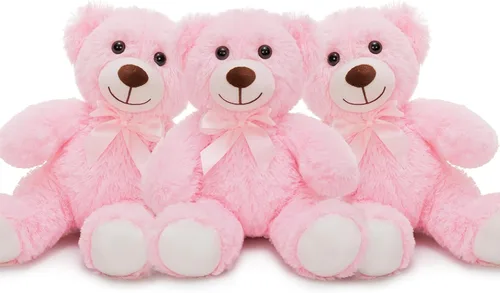 Vista 21 de MorisMos 10 Osos de Peluche a Granel para Baby Shower, Osos de Peluche Lindos de 14 Pulgadas Animales de Peluche de Felpa, Pequeños Osos de Peluche