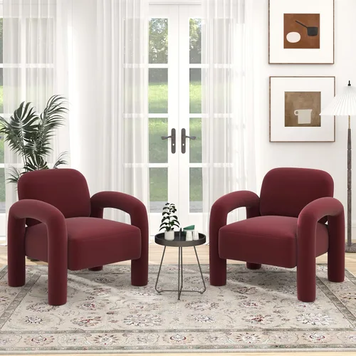 Vista 27 de Silla decorativa moderna, cómoda silla tapizada de terciopelo, acogedora silla individual de tocador, silla de barril copetudo, silla de lectura