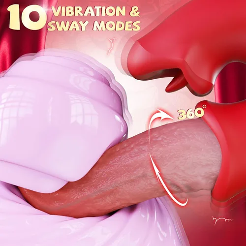 Vista 3 de Juguetes sexuales para adultos para mujeres - KERERO vibrador de consolador 3 en 1, juguete sexual de rosa con 10 modos de vibración, oclusión