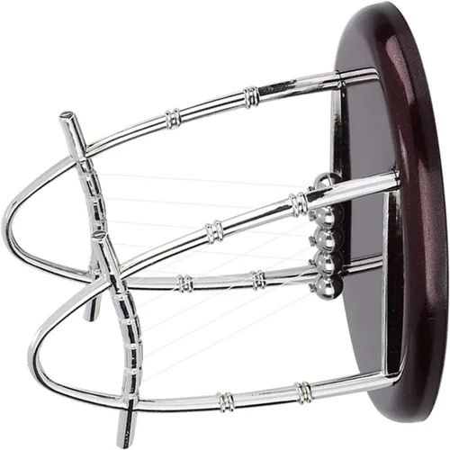 Vista 2 de Bolas de equilibrio clásicas Newton Cradle 5 bolas de acero de péndulo Ulum para oficina y educación escolar Newton bolas de cojinete oscilante (S)