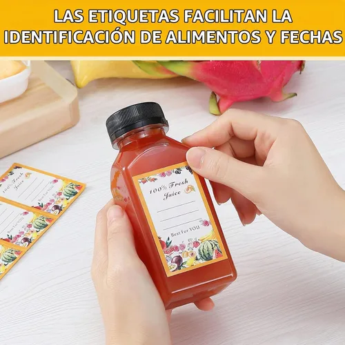 Vista 3 de Dabacc Botellas de jugo, 45 piezas de 8 onzas de botellas de plástico con tapas herméticas reutilizables, contenedores de agua transparentes vacíos