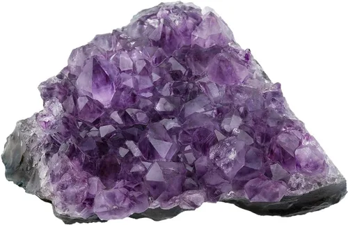 Vista 16 de SUNYIK - Racimo de amatista natural, piedra preciosa en bruto curativa con puntas de cristales, drusa de cuarzo, geoda de mineral, esfera